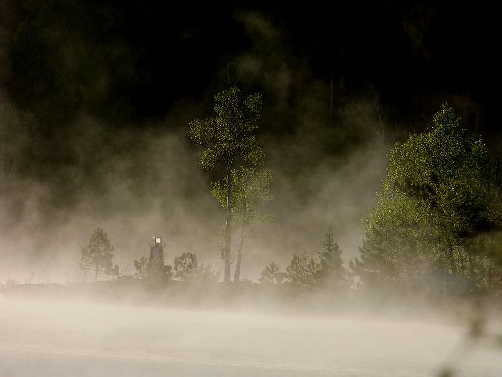 maine lake early morning