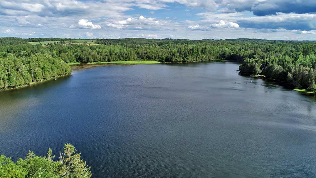 drone photo maine lake