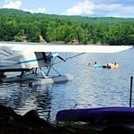 Maine Seap Plane, Pontoons On Lake Aircraft.