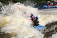 Noise Of Water, Adrenalin Pumping As You White Water Raft On A Maine River.