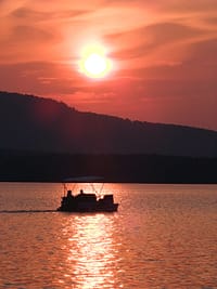 maine lake sunset photo