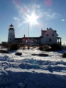 Maine Lighthouse In Winter