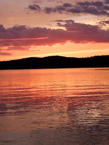 maine lake sunset photo