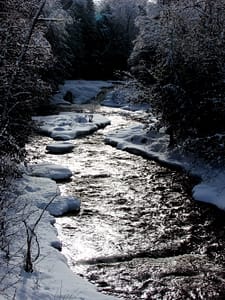 maine winter stream photo