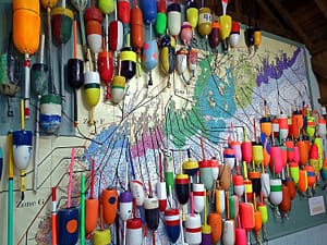 maine fishing buoys colors