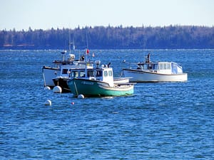 Lobster Boats In Maine Part Of Christmas Dining.