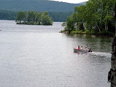 Boating with kids on a Maine lake...that the idea, the dream?