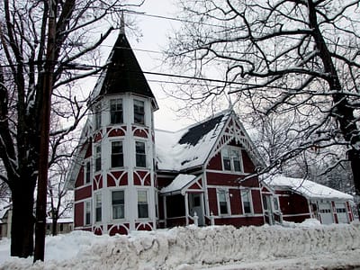 Maine Winter Victorian Homes