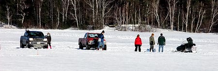 ice fishing lake photo