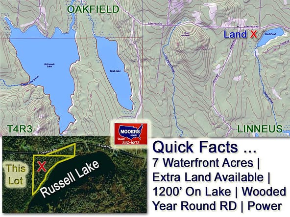 For Sale Waterfront Lot, Lot 18 South Oakfield Road, Linneus, ME