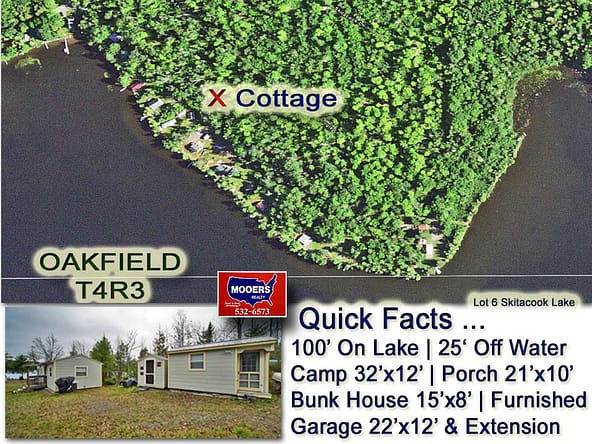 For Sale Waterfront Lot 6 Skitacook Lake Lane, Oakfield, Maine