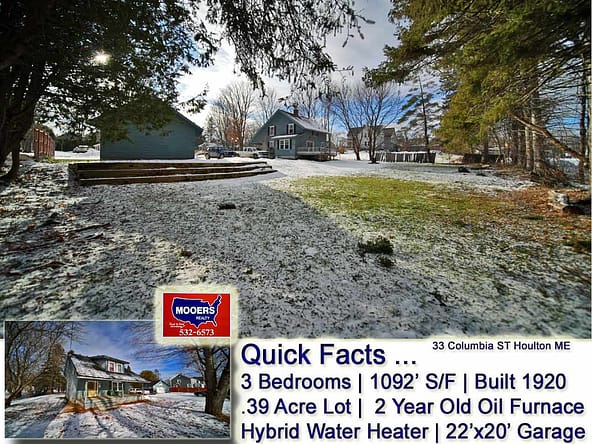 For Sale 33 Columbia Street, Houlton, ME