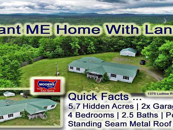 For Sale 1375 Ludlow Road, Ludlow Maine