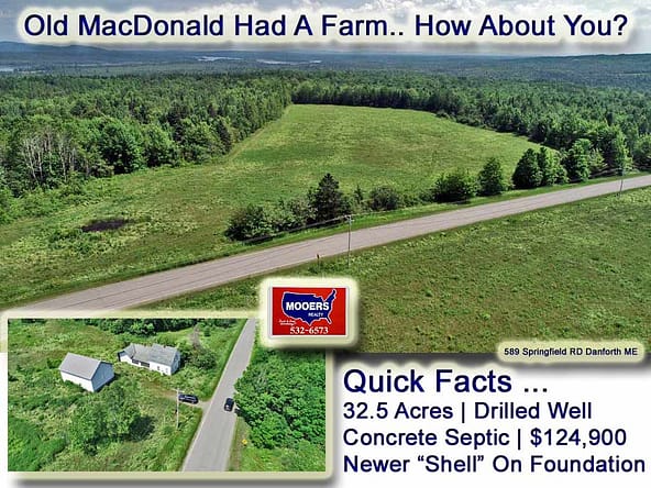 Farm, Land For Sale 589 Springfield Road, Danforth, Maine