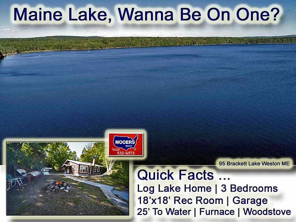 For Sale Waterfront, 95 Brackett Lake, Weston, Maine