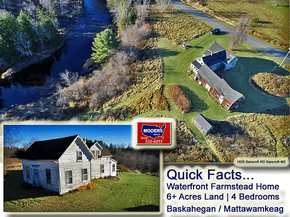 For Sale Waterfront Farm 1826 Bancroft Road, Bancroft, Maine