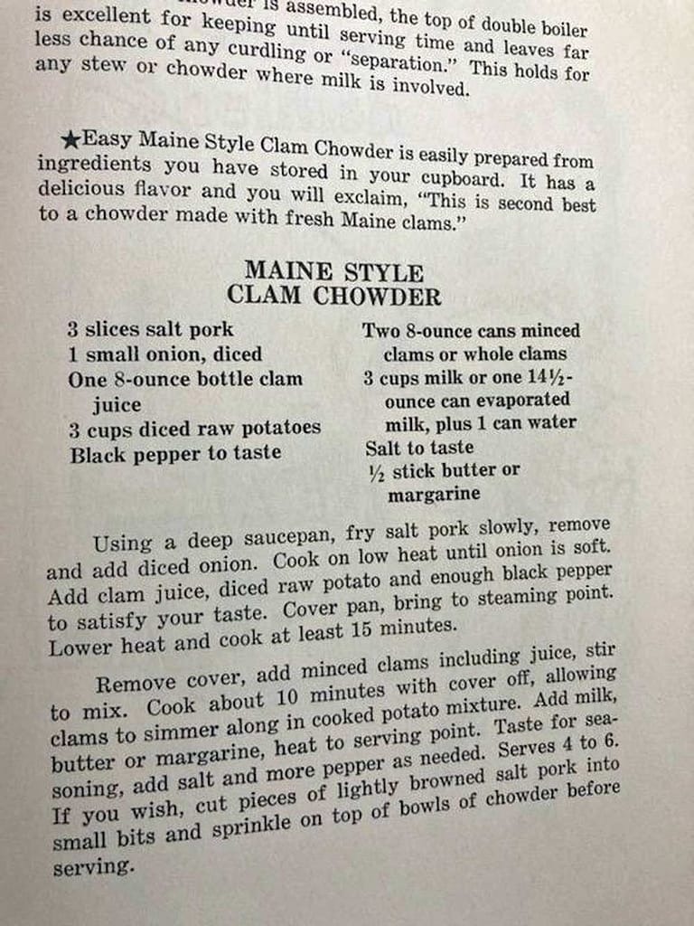 maine cookbook recipe