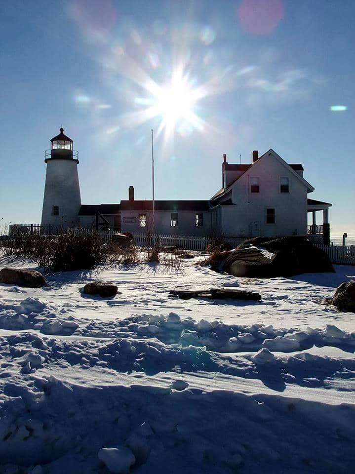 Maine Lighthouse In Winter