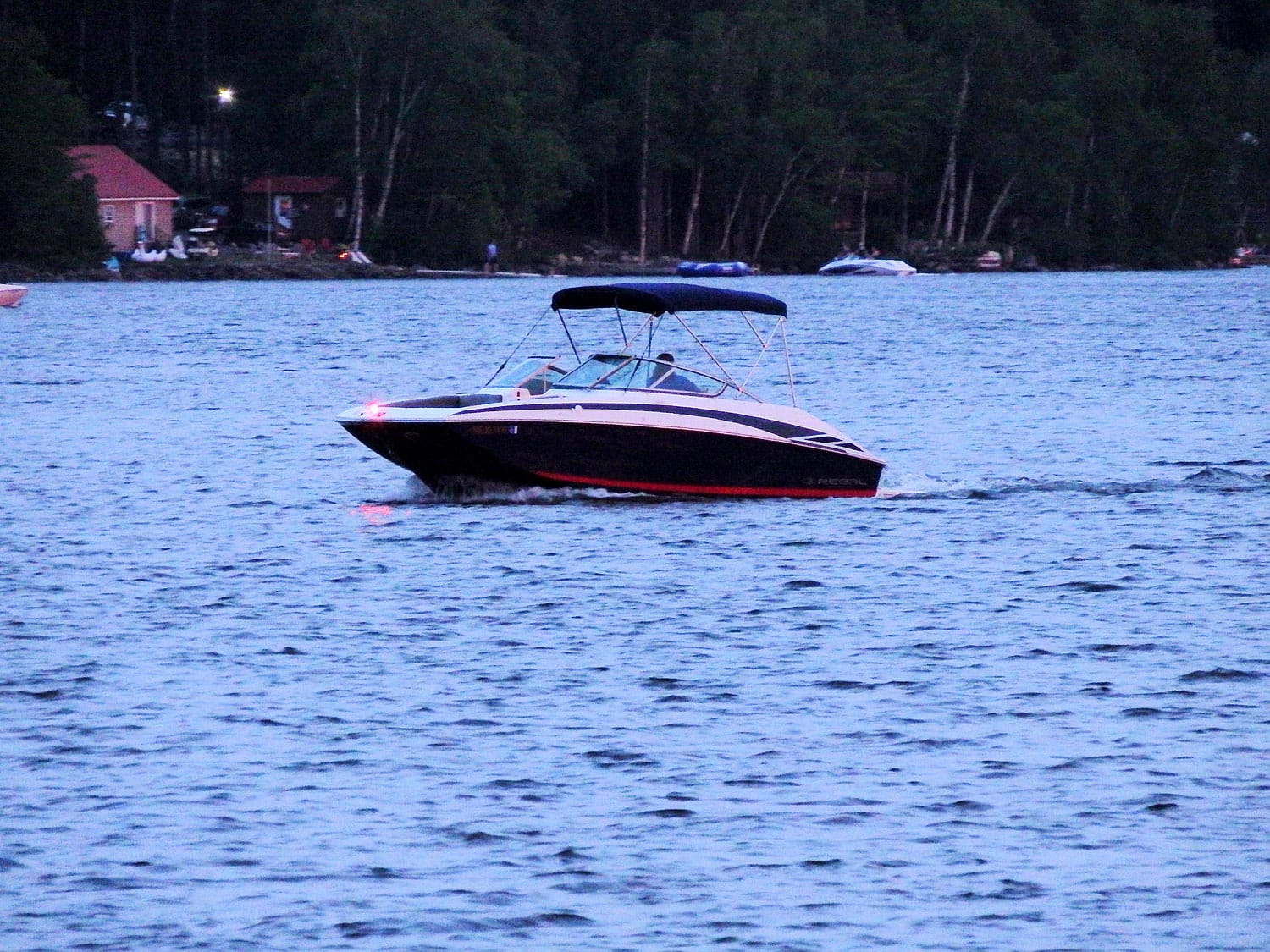 lake sunset boat